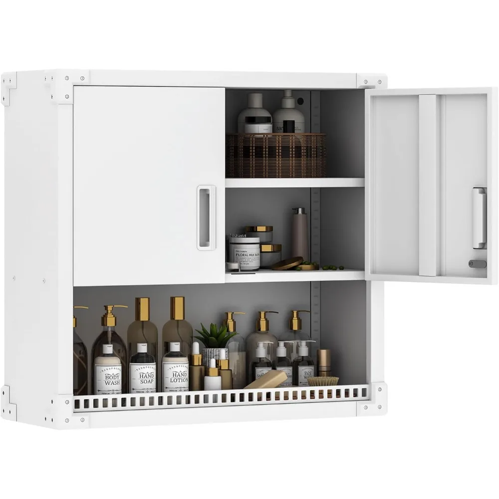 

Garage Wall Cabinet Metal Wall Storage Cabinet with Locking Door and 1 Shelf 1 Opened Drawer Wall Mounted Storage Cabinet