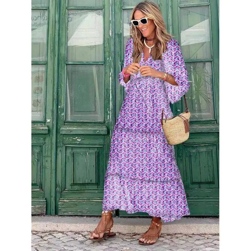 Summe Long Dr D940647res Women RWOCMan Maxi Beach Plu Spring 2024 Other Material 00% Ladies Faion Casual Gown