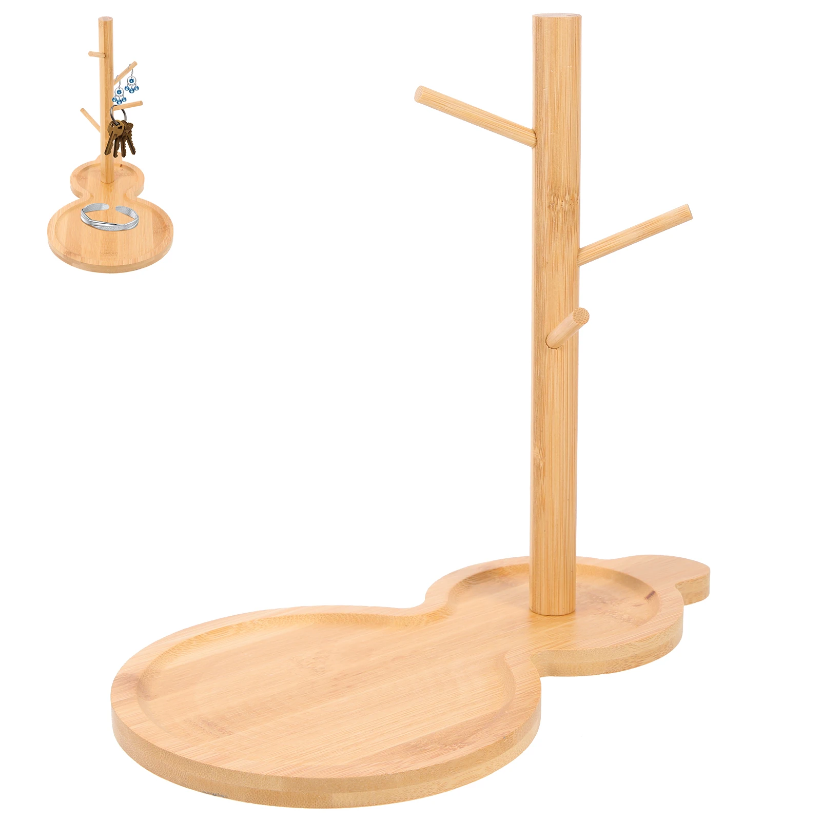 

1pcs Wooden Earrings Jewelry Organizer Necklace Necklace Rack Stand Bracelet Tray Storage Wooden Earring Holder Box Home Gift