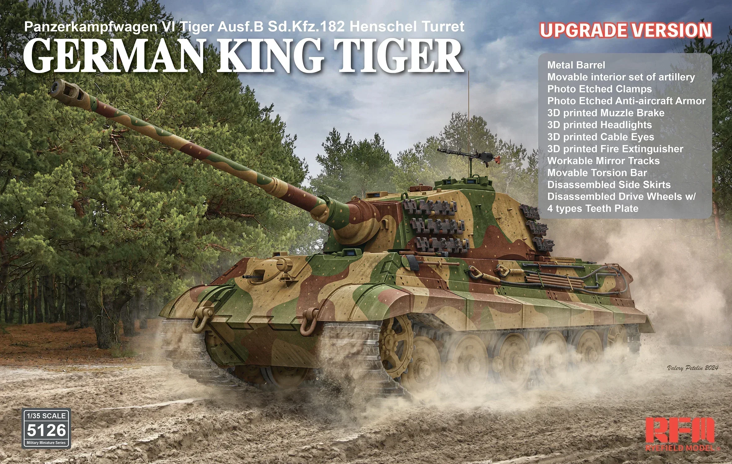 

1/35 Ryefield model RM-5126 Sd. Kfz.182 King Tiger Henschel Turret Upgraded version assembly Scale diy toys Model Kit