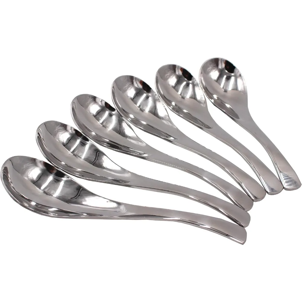 

Set of 6-6.5 x1.8 Inches Functional Heavy-Weight Stainless Steel Soup Spoons Table Spoons with Modern Look Excellent Shape