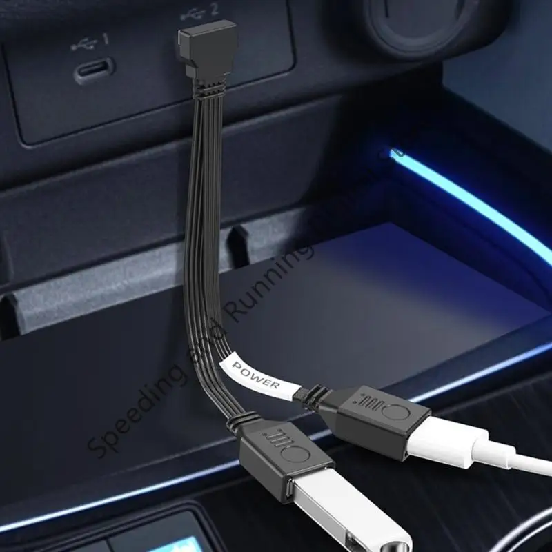 

Multifunctional USB Hub Extensions cable 90 degree USB2.0 male to 2 female 65W charging Fast Data Transfer For PC Laptop Macbook