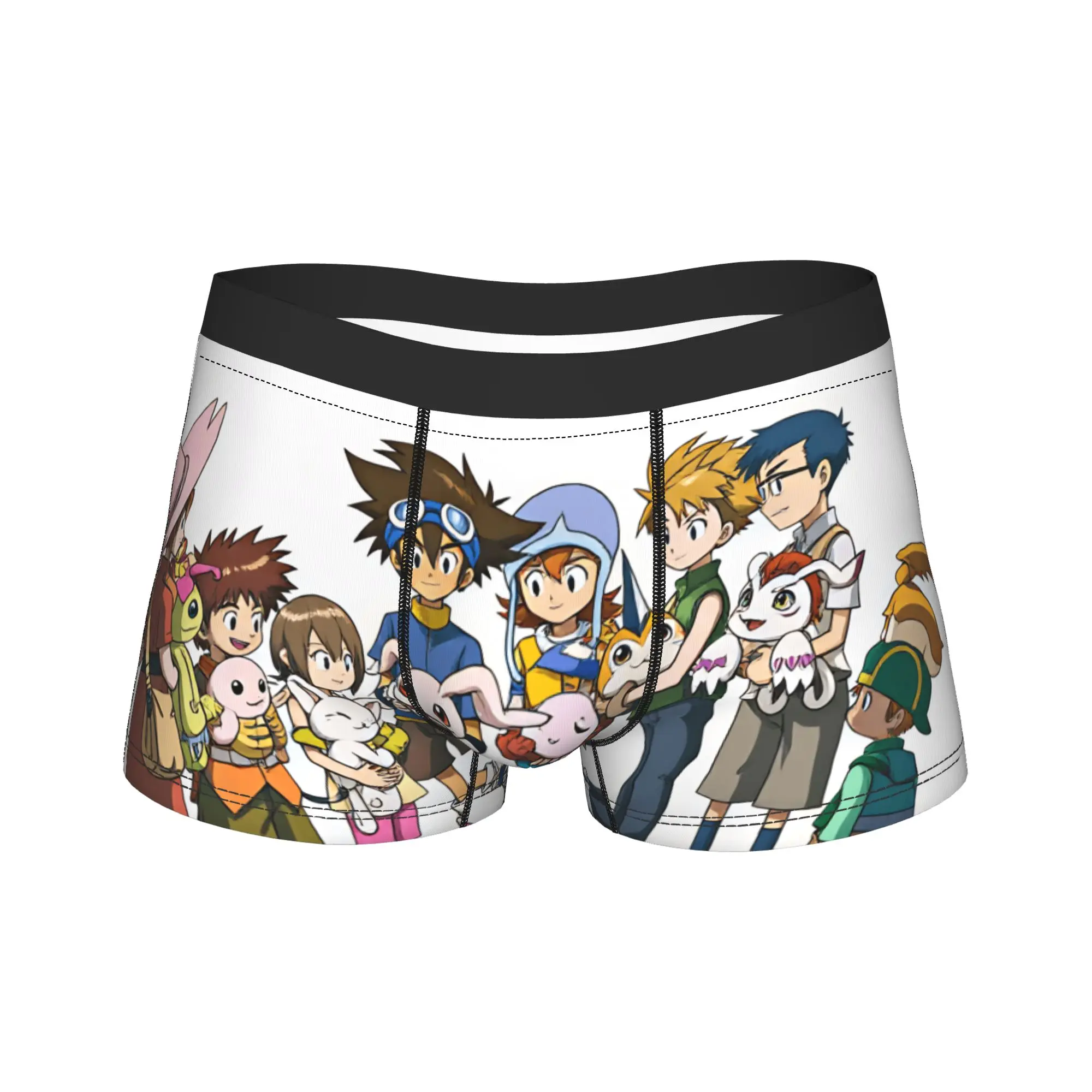 Digimon Adventure 01 All Chosen Children Hold Baby Boxer Brief  Underwear Quality Men Comfortable Boxershorts Custom Underpants
