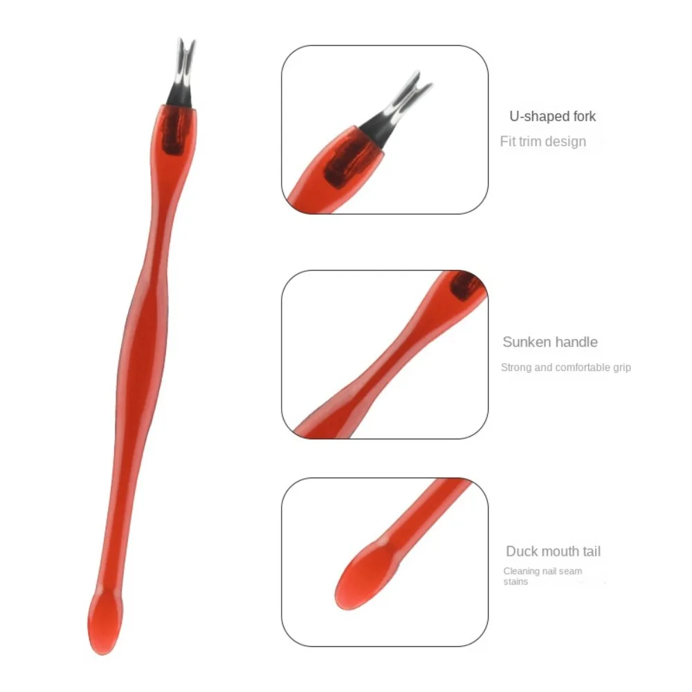 Coupe-cuticules à pointe en acier inoxydable, accessoires de Nail Art, fourchette Portable pour peau morte, outil de soins des ongles Durable, 1/5 pièces