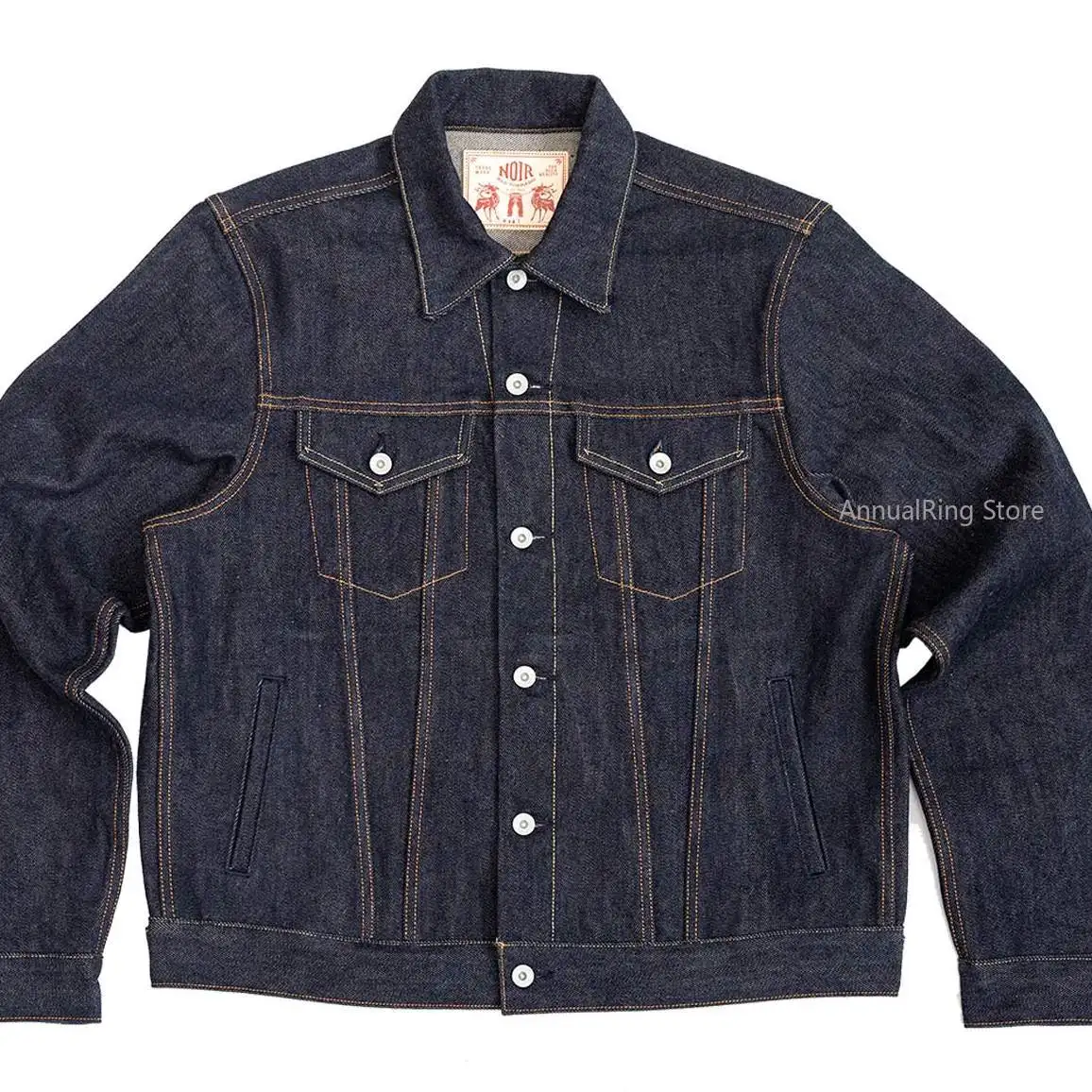 Red Tornado 526 Men's Blue Denim Jacket American Vintage Selvedge Denim 21OZ Heavyweight Raw Denim Coat