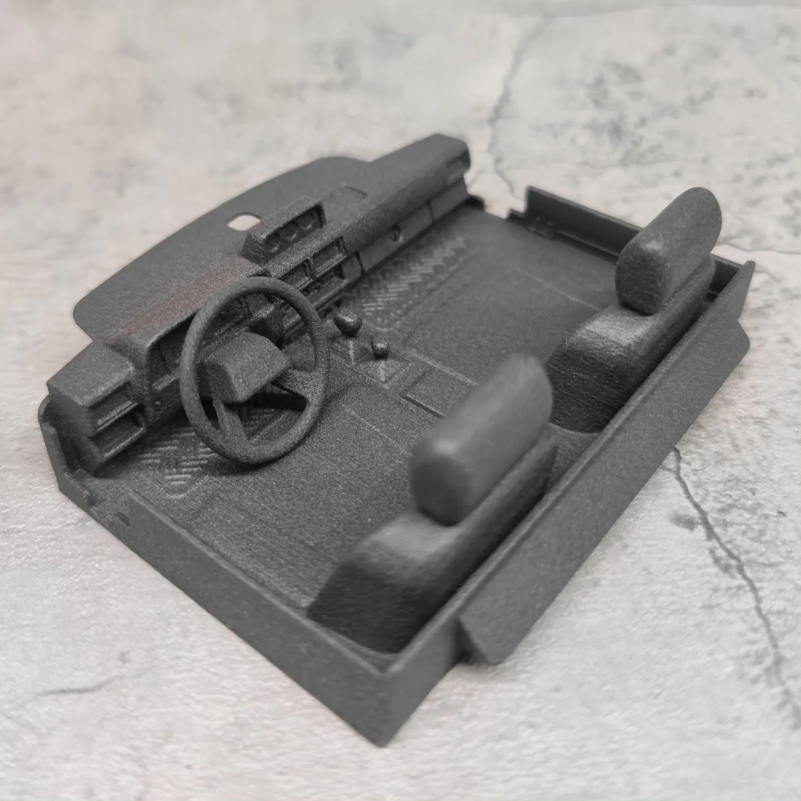 For HPI Venture 1:18 1985Toyota Hilux SR5 Simulation Interior Cockpit RC Crawler Scale Dashboard Upgrade Parts Nylon & ABS Black