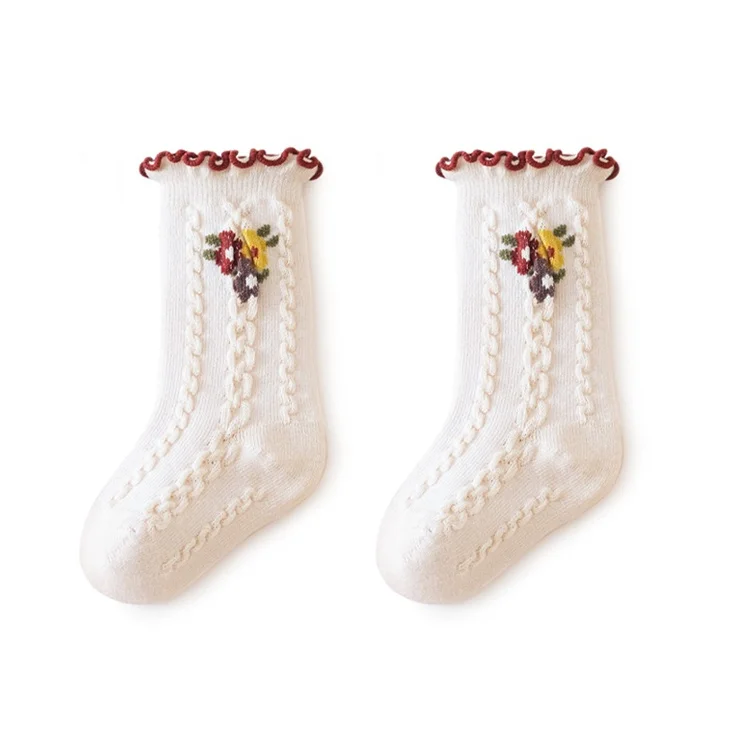 Kinder Socken Für Mädchen Baumwolle Druck Rüschen kinder Mädchen Socken Frühling Herbst Kleinkind Baby Prinzessin Socke 0-8Years Strümpfe Neue – Detail 7