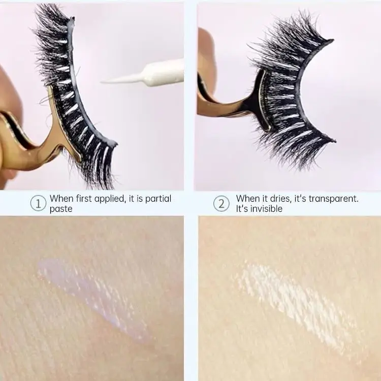 Colle à cils imperméable pour une tenue forte, colle transparente professionnelle à séchage rapide, hypoallergénique et durable adaptée aux yeux sensibles