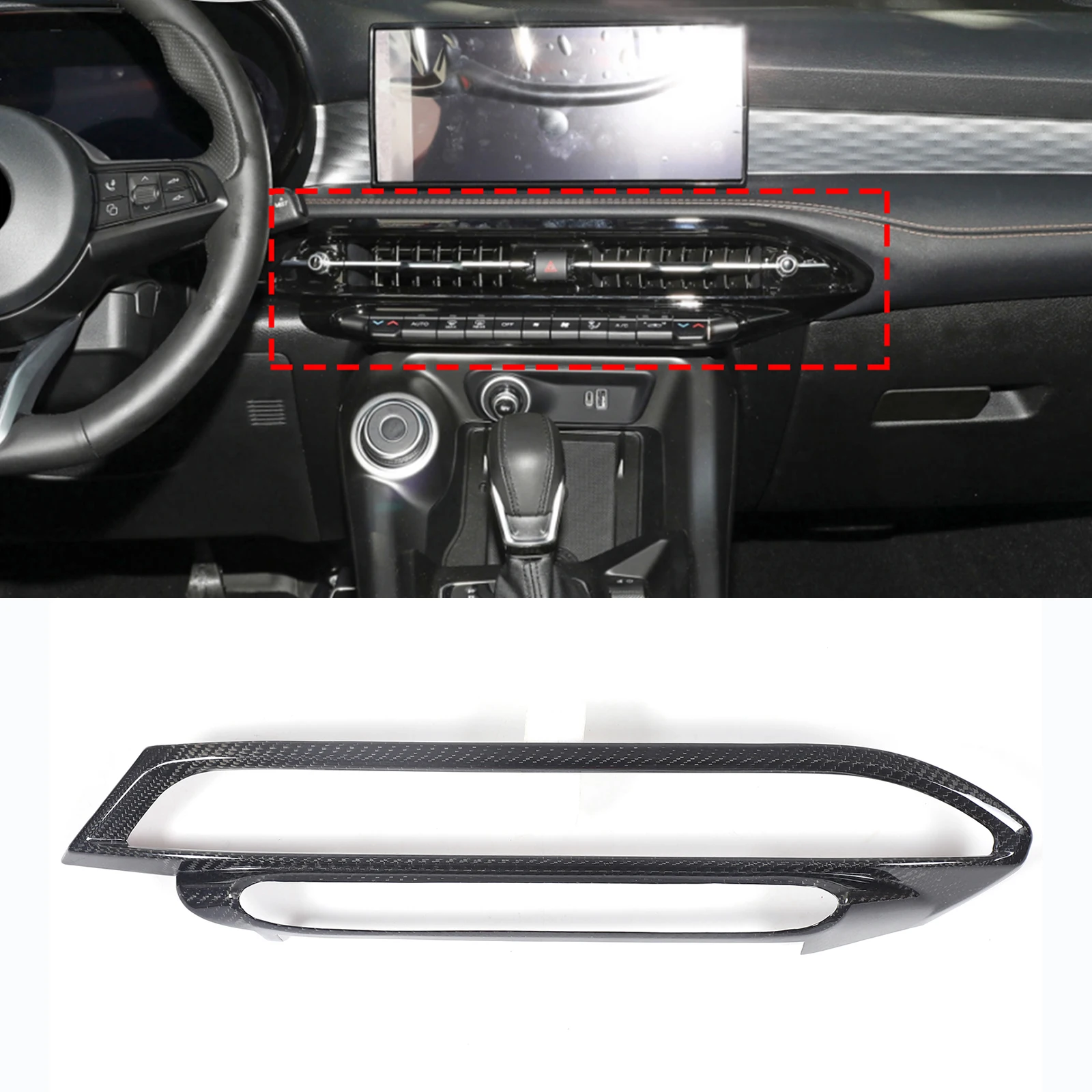 

Real Carbon Fibre Car Center Console Air Conditioning Vent Outlet Frame Cover Trim For Alfa Romeo Tonale 2022-2024 Accessories