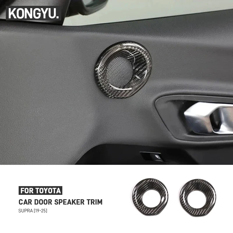 

For Toyota GR Supra MK5 A90 A91 2019-2025 Real Carbon Fiber Car Inner Door Horn Audio Speaker Decorative Ring Trim Cover Sticker