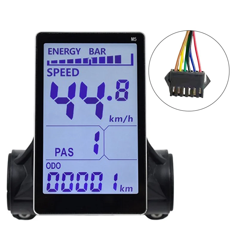 

M5 Electric Bike LCD Display Meter 24V 36V 48V 60V E Scooter LCD Panel Screen for Mountain Electric Bike(SM 6PIN)