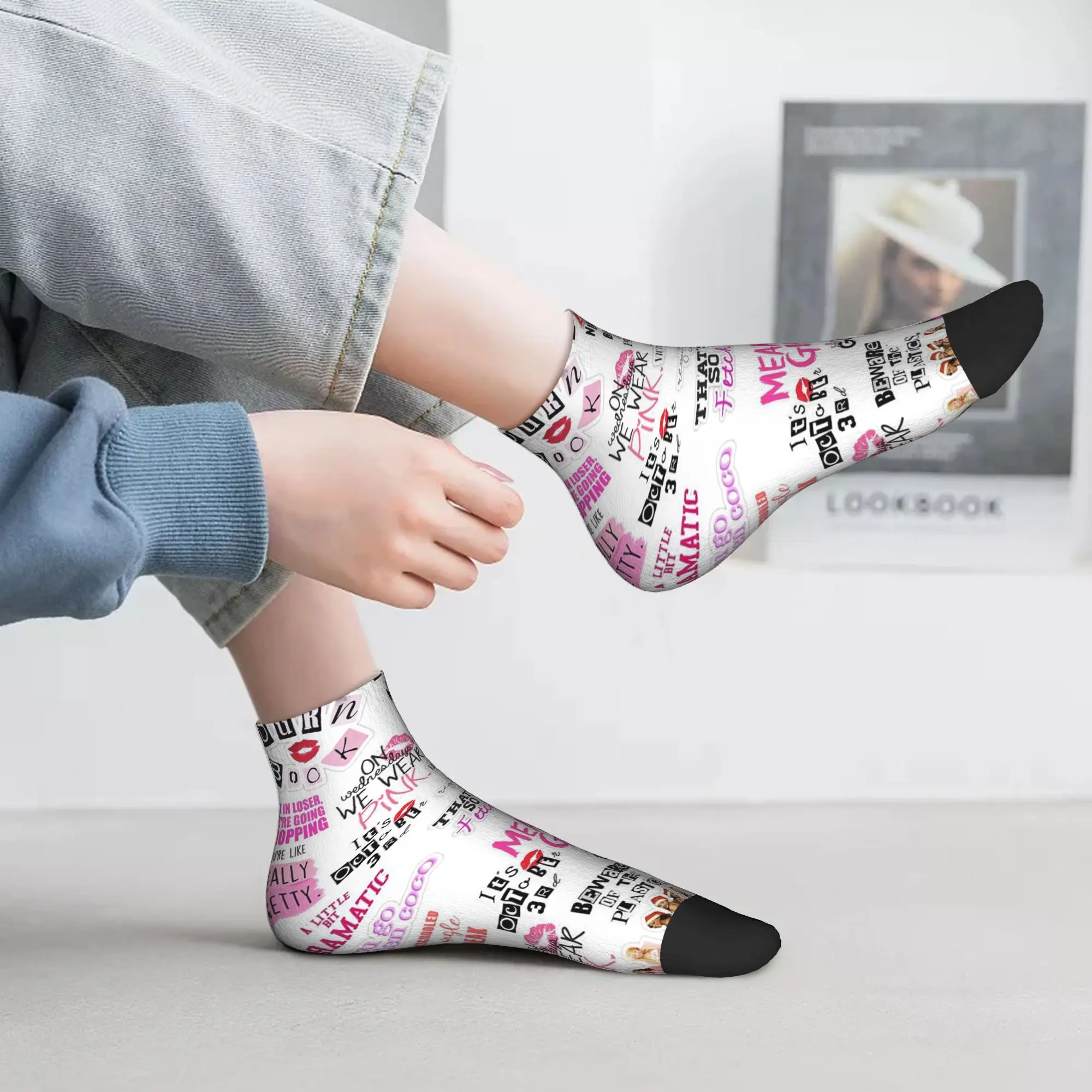 All Seasons Burn Book - Mean Girls Socks Harajuku Sweat Absorbing Crew Socks Hip Hop Stockings for Men Women Gifts