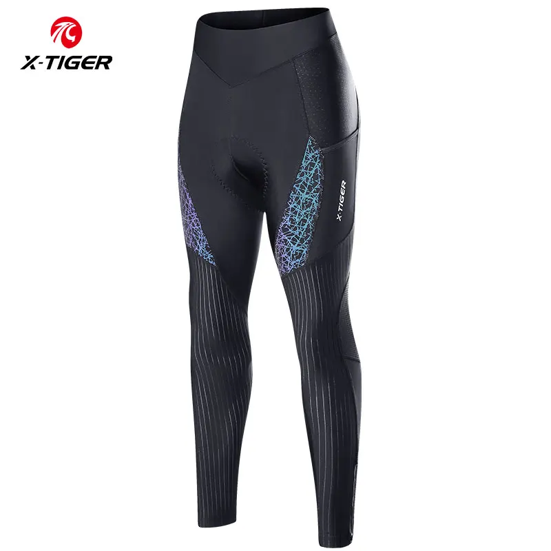 AliExpress X-TIGER Women's Bicycle Pants Breathable Reflective Cycling Pants with Zipper Upgrade Pad MTB Mountain Road Bicycle Tight Pants