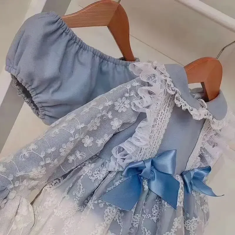 Baby Girl Vintage Christening Dress Children Clothes Spanish Lolita Dresses Infant Birthday Gowns Little Girls Princess Vestidos