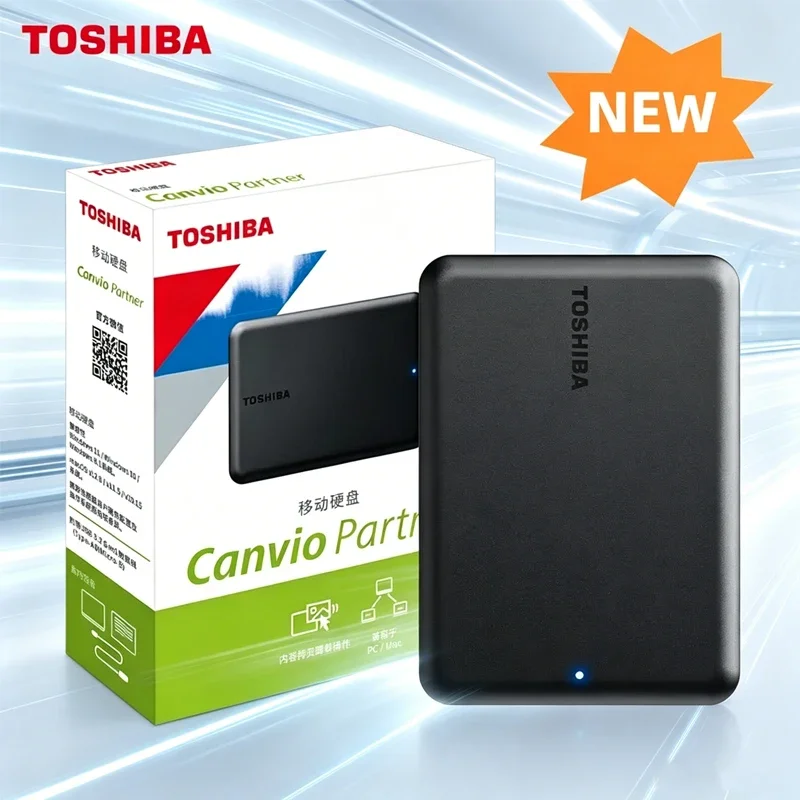 Toshiba A5 Series Small Black Portable Hard Drive High-Speed USB 3.2 Gen1 500GB/1TB/2TB/4TB Compatible With Mac