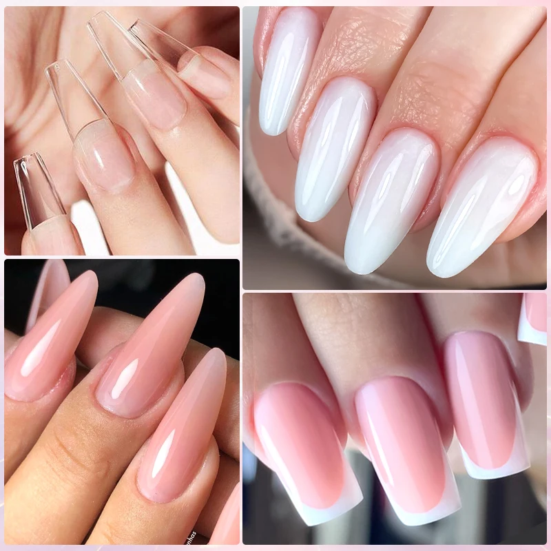 19 pz Estensione Rapida Gel Smalto Per Unghie Set 20 ml Rosa Trasparente Quick Building Nail Art Vernice Base Top Coat Manicure Kit di Strumenti Per Unghie