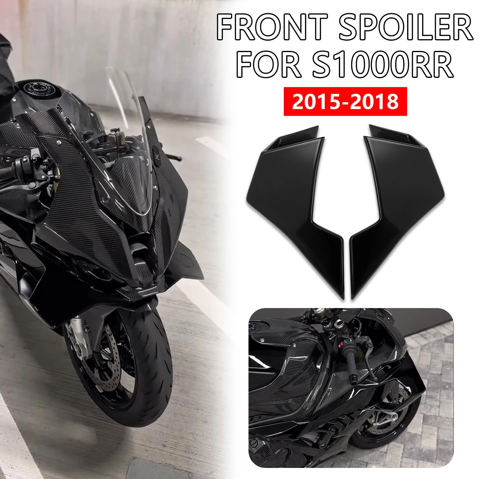 

For BMW S1000RR 2015-2018 ﻿S1000RR 2018 Motorcycle Fairing Winglet Spoiler Windshield Wing Fairing fixed Front side Aerodynamic