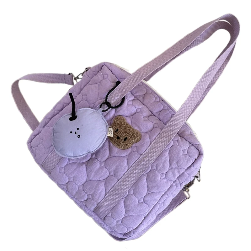 Bolso bandolera Bolsa almacenamiento viaje Bolsos hombro oso bordado Bolso acolchado