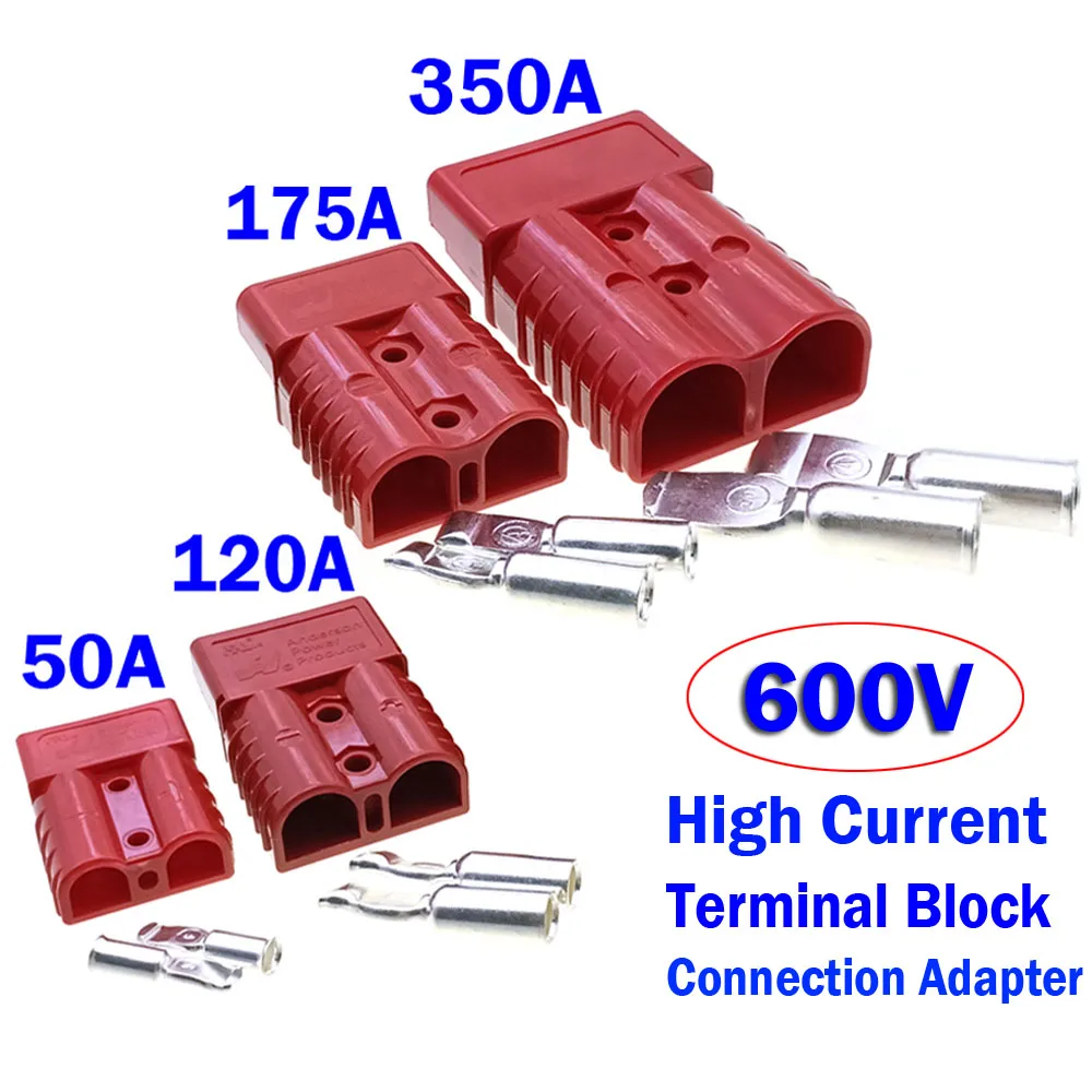 

1PCS For Anderson 50A 120A 175A 350A 600V Plug Cable Terminal Battery Power Connector Kit Quick Plug Battery Charging Connector
