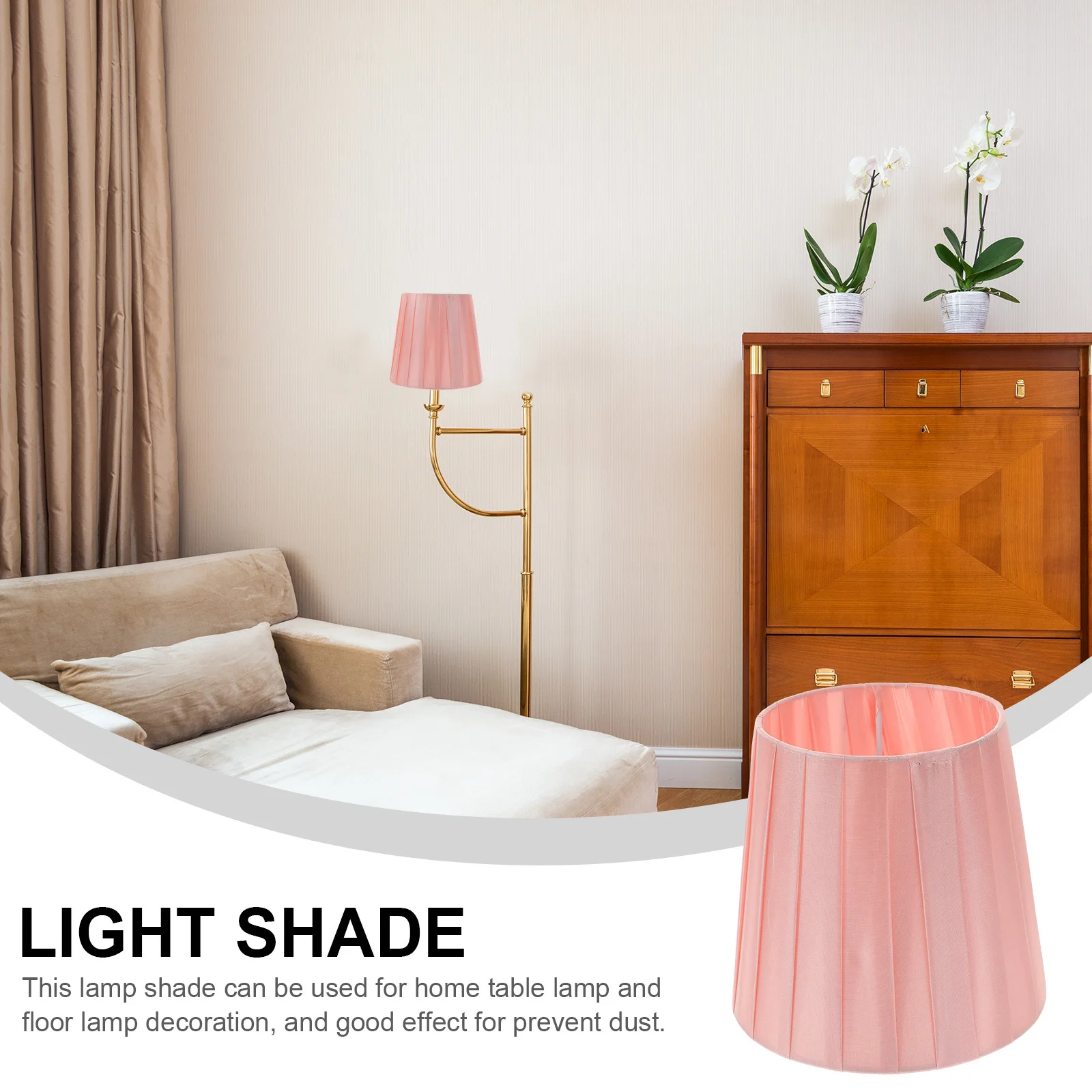 

Small Clip on Lampshade for Table Floor Lamp Cloth and Iron Simple Style Dust Proof Replacement Shade Home Bedroom Decor