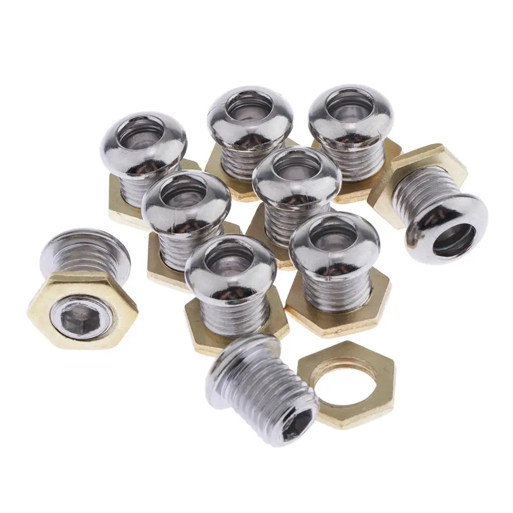10 Pcs Chrome 1/2\' Die Cast Drum Air Vent Part for Bass Tom Snare Drum Kit Percussion Musical Instruments Accessories