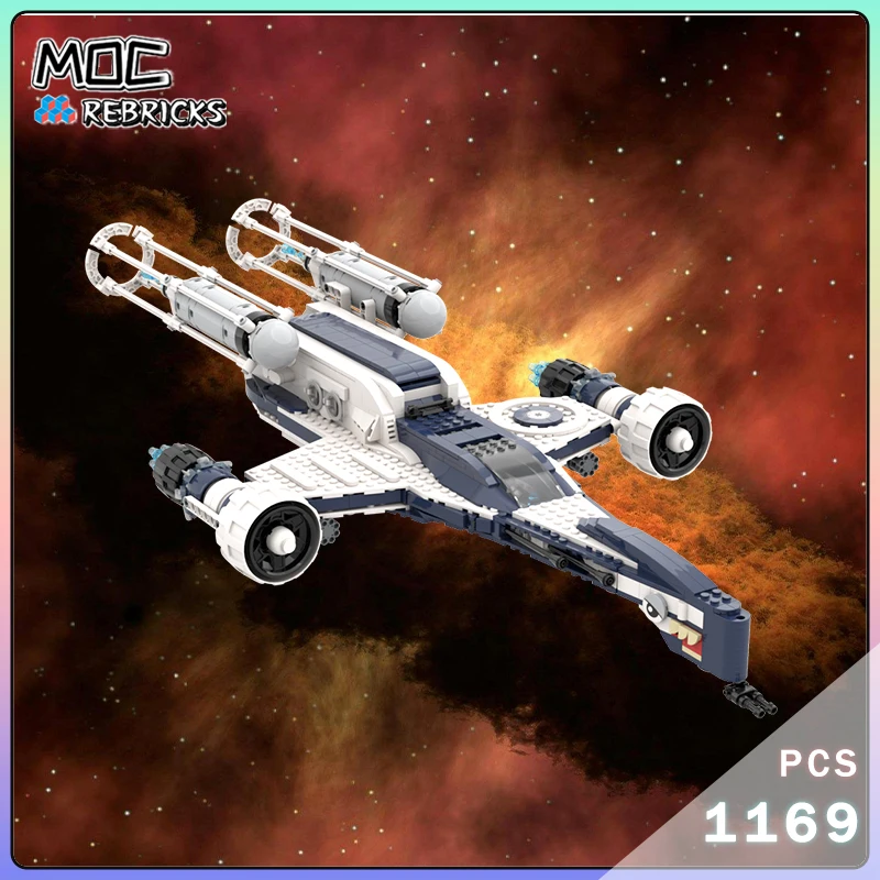 MOC-185671 Swift Muunilinst Dropships Building Blocks Space Shuttleship Assembly Model Set High-tech Bricks Toy Kids Gift