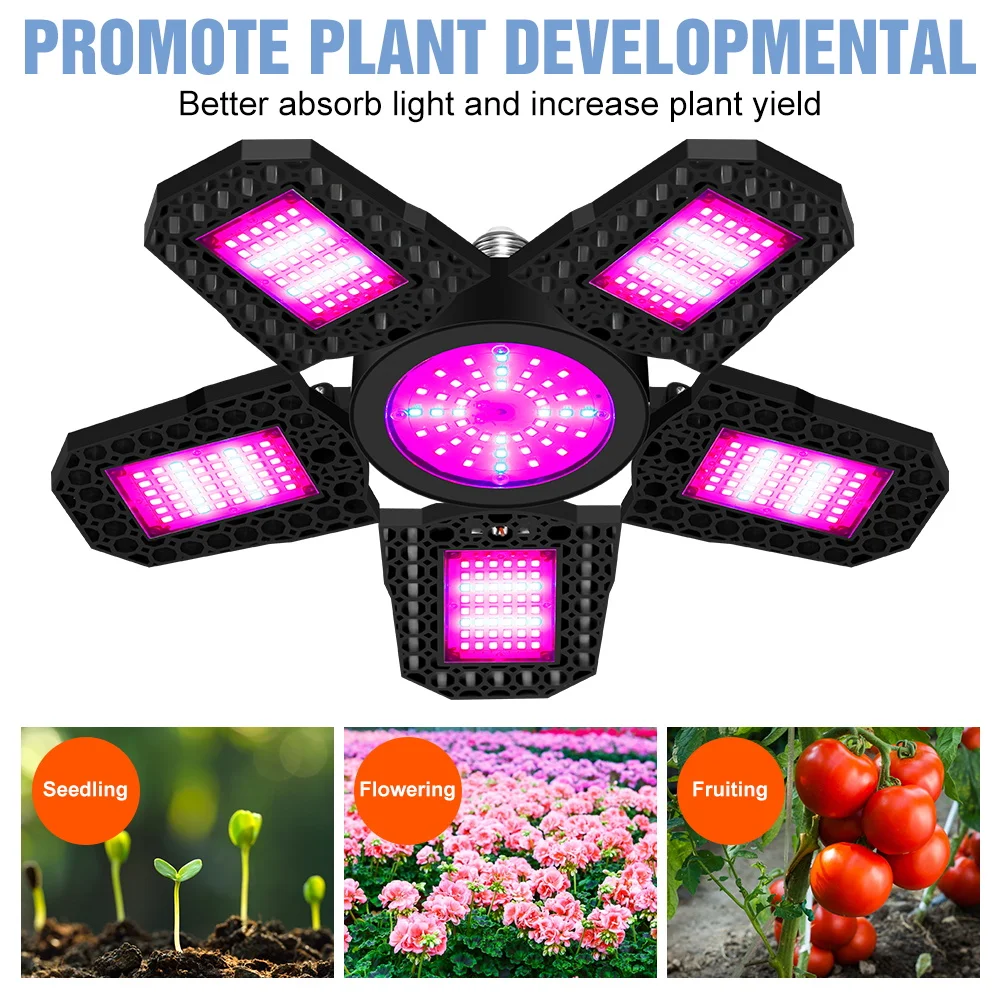 300 واط LED E27/E26 تنمو ضوء لمبة الطيف الكامل مصباح النبات الدفيئة خيمة الفاكهة الزراعة المائية بوعاء زهرة زراعة الخضروات #5