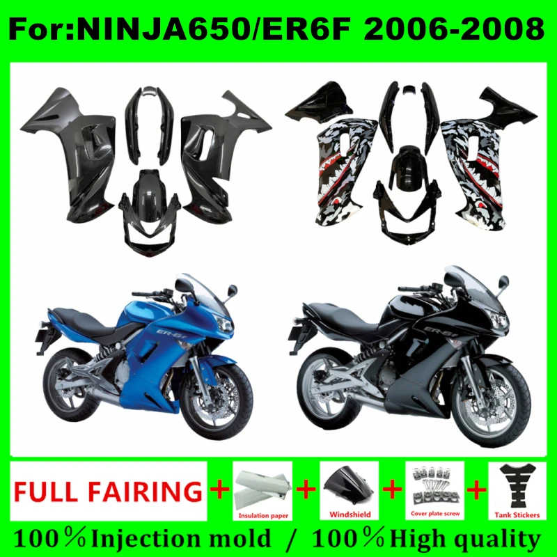 

Motorcycle Injection mold full Fairing Kit fit For KAWASAKI Ninja650 Ninja 650 ER6F 2006 2007 2008 bodywork fairings kits zxmt
