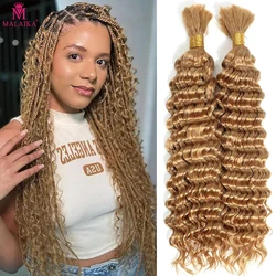 Extensiones de cabello humano rizado para trenzas bohemias, cabello Virgen sin trama, ondulado profundo, 27 colores, a granel, 28 pulgadas