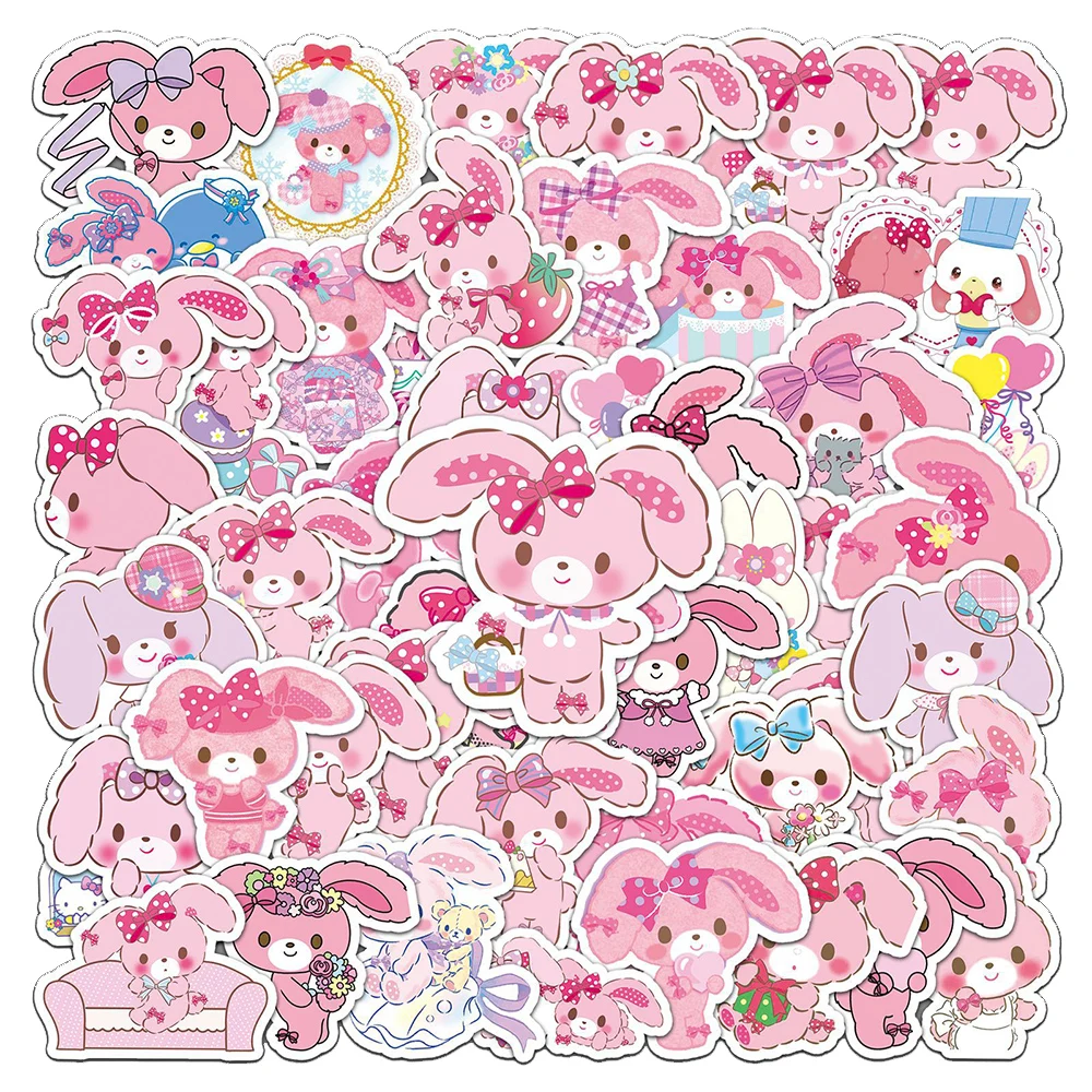 10/30/50pcs Cute Sanrio Bonbonribbon Cartoon Stickers Kawaii Pink Anime Rabbit Decals Water Bottle Phone Laptop Sticker Kids Toy