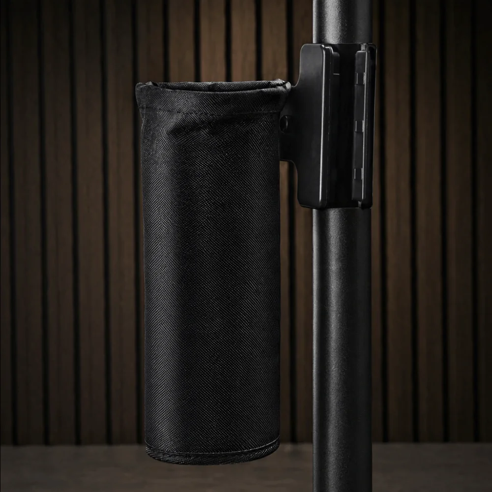 Clamp On Design Drumstick Holder Oxford Cloth + ABS Material Black Drumstick Organizer Large Capacity Drumstick Storage Bag
