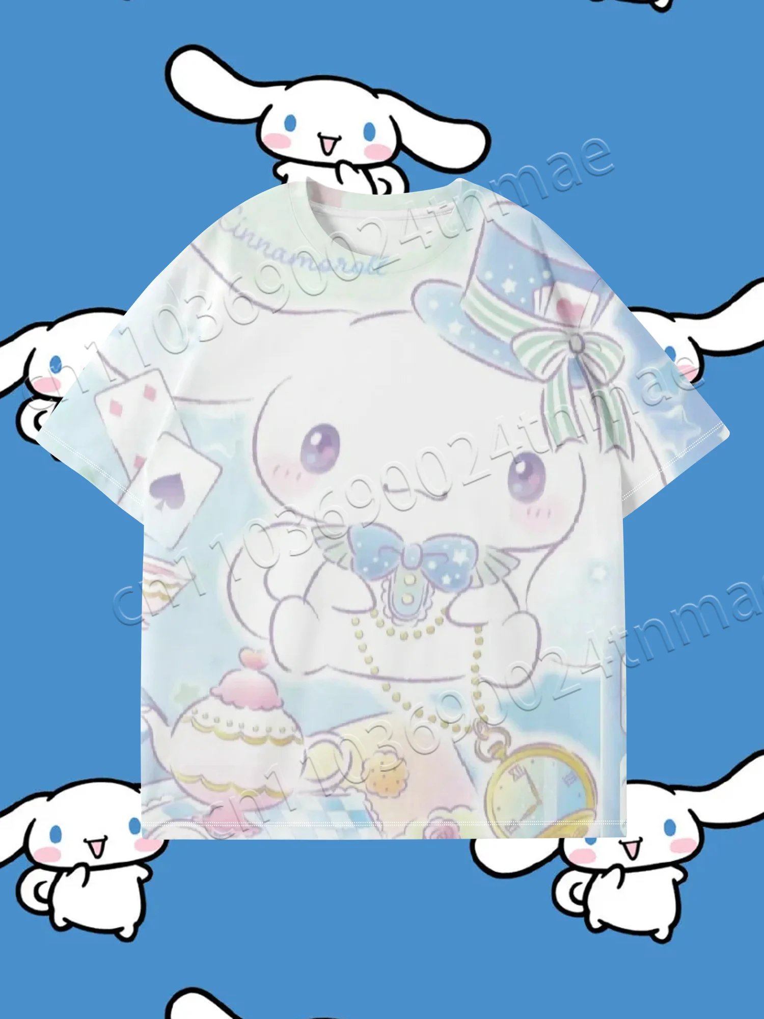 

Miniso Licensed 2025 Cinnamoroll 3D Pattern Рубашка большого размера 100-160 см S-5XL Одежда для маленьких девочек Одежда для маленьких девочек