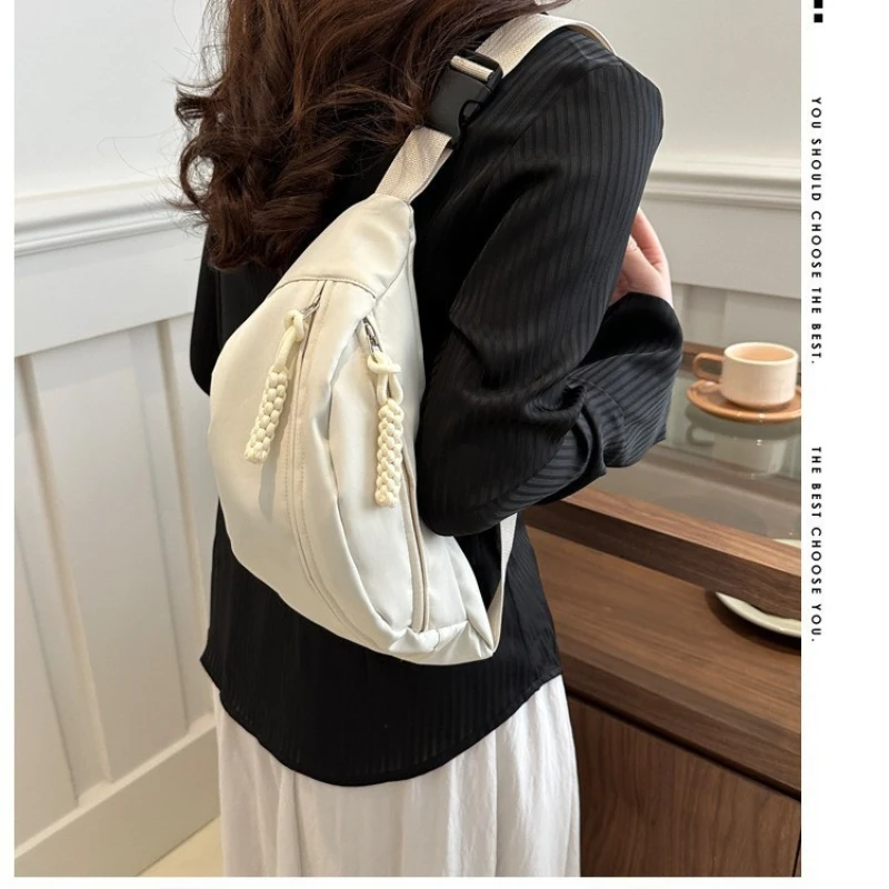 Bolsa de pecho de nailon, riñoneras impermeables de gran capacidad para deportes al aire libre, correr, senderismo, bolsos de hombro de viaje + 1 regalo colgante, 1 ud.