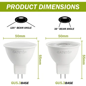 고발광 LED 스포트라이트, Mr16, GU5.3, AC220V, 110V, DC12V, 효율 플리커 없음, 따뜻한 빛, 20W, 50W 할로겐 램프 교체 가능, 30 개