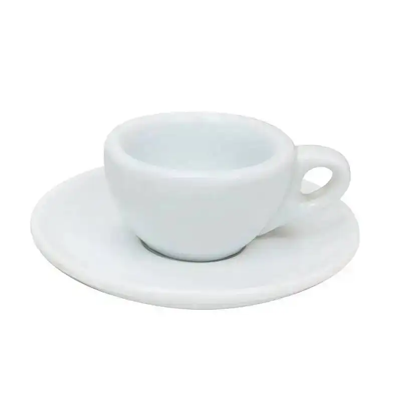 Neue verdickte runde Mund weißen Espresso italienischen Kaffee Konzentrat Tasse Untertasse 50ml dicke isolierte Keramik Kaffeetasse Porzellan