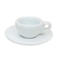New Thickened Round Mouth White Espresso Italian Coffee Concentrate Cup Saucer 50ml Thick Insulated Ceramic Coffee Cup Porcelain