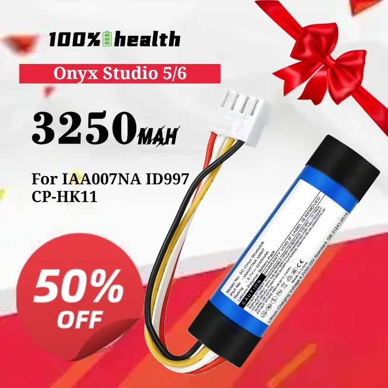 

Onyx Studio 5/6 3250mAh Speaker Battery for JBLIAA007NA/ID997/CP-HK11 Lithium Rechargeable Battery
