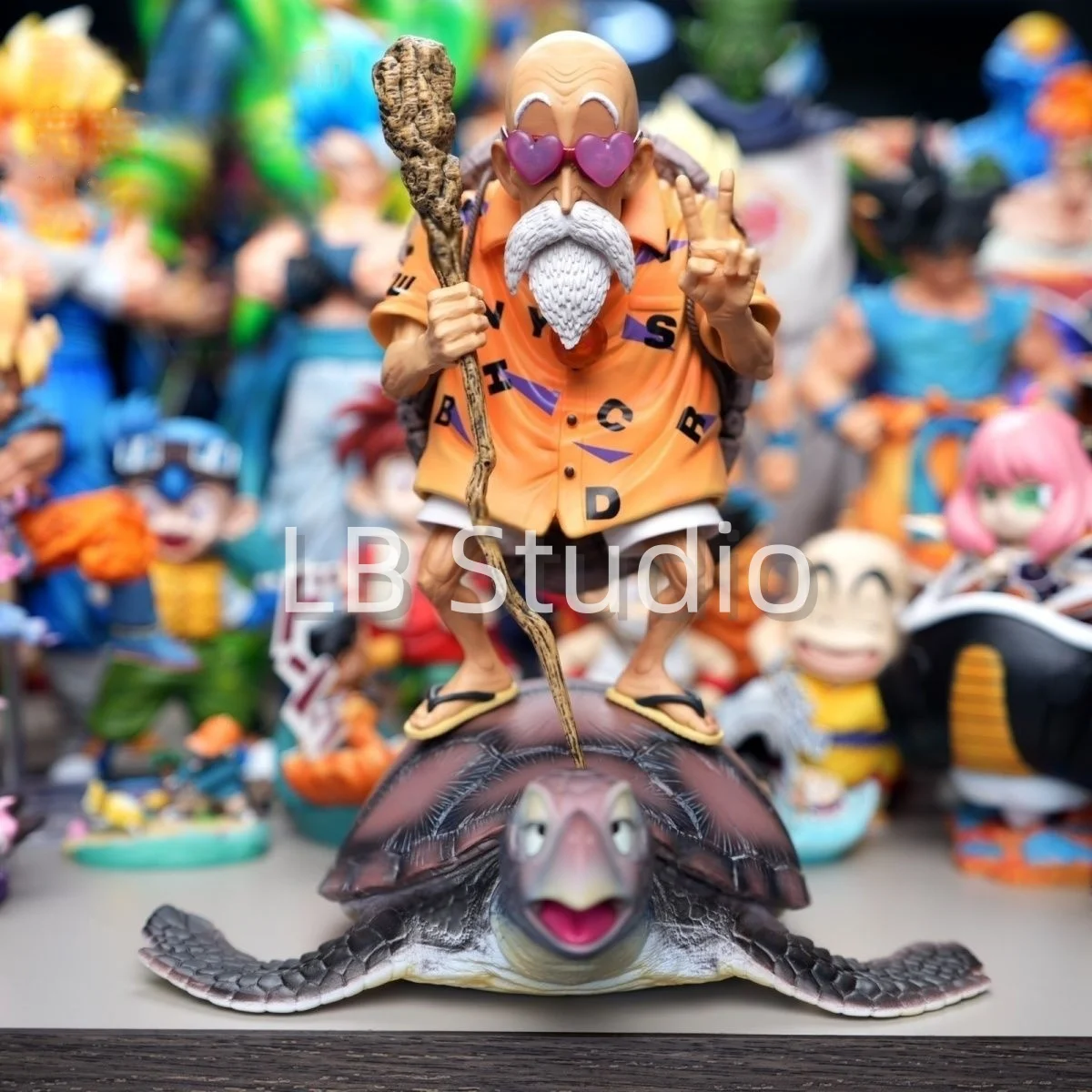 26cm/10.23in 애니메이션 드래곤 볼 Z 마스터 Roshi 그림 마스터 Roshi 액션 피규어 소장 동상 모델 장난감 선물