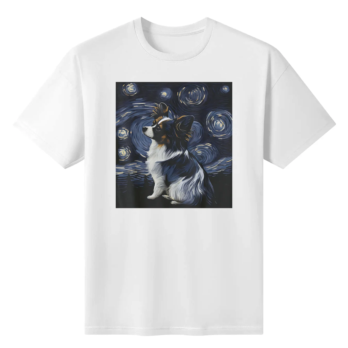 

Papillon Dog Starry Night Dogs Lover Gifts Graphic Gift Unisex T-Shirt