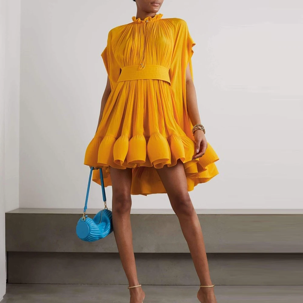 

Serendipity Chiffon Evening Dress فساتين سهرة Elegant Pleat O-Neck Fashion A-Line Cocktail Prom Gown For Sexy Women 2024 New