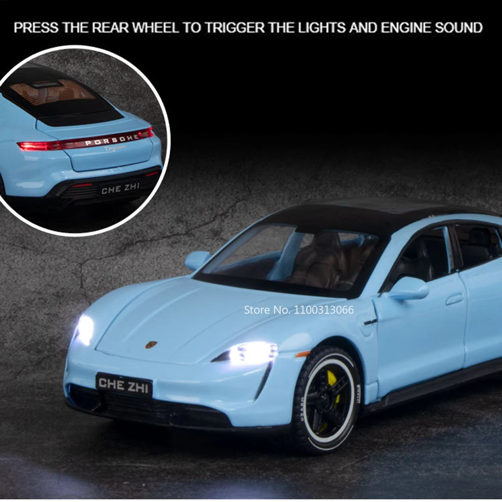 1:32 Taycan 911 Turbo SโลหะผสมDiecastรถยนต์รุ่นของเล่นเสียงแสงMiniatureประตูเปิดยานพาหนะคอลเลกชันของขวัญสําหรับเด็ก