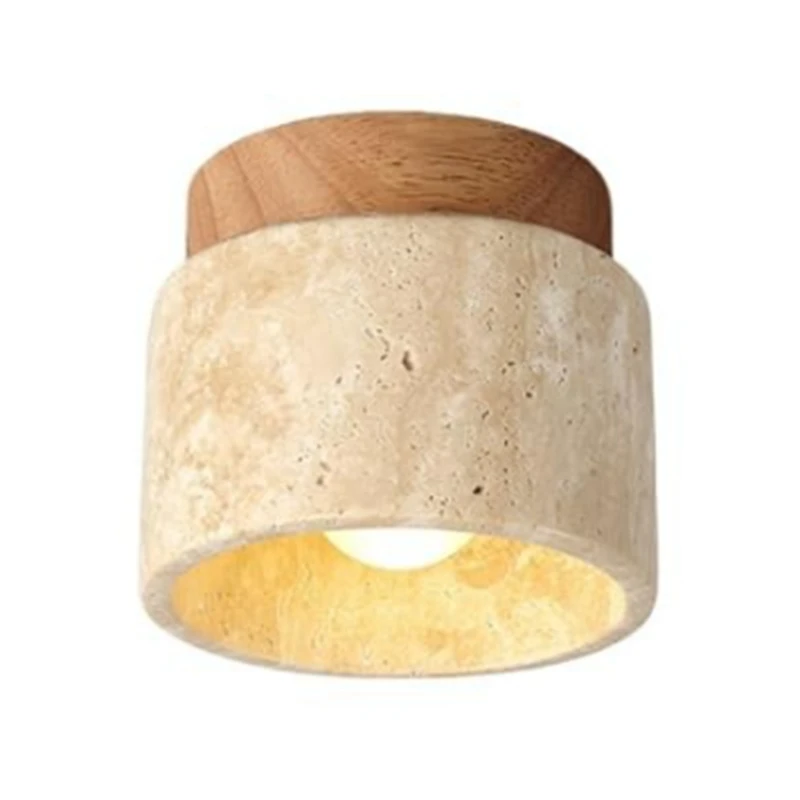 ABKP-Lampada da soffitto in legno Wabi-Sabi in stile giapponese E27 Dimmerabile a tre colori per cucina, corridoio, soggiorno