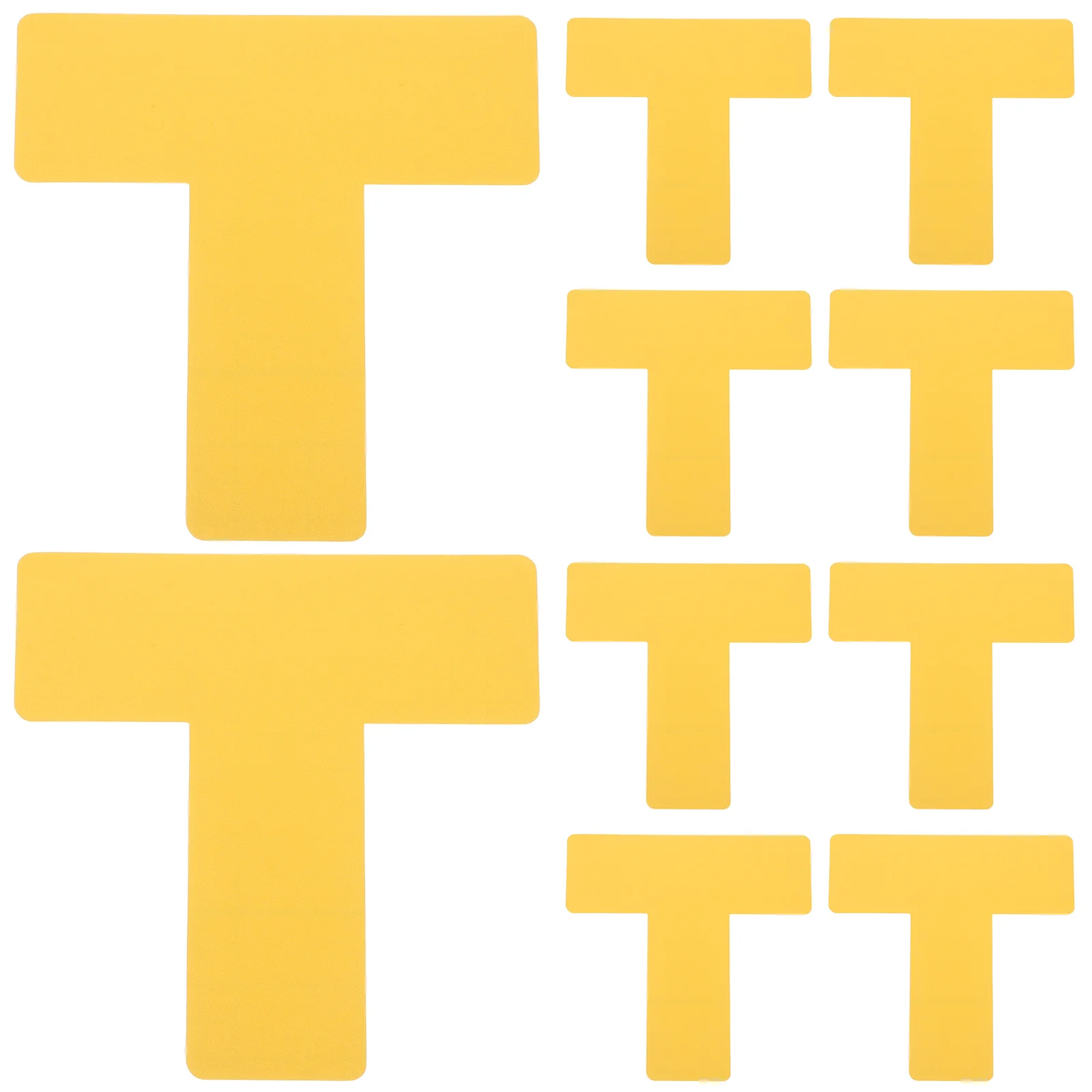 

10Pcs Positioning Stickers Yellow Self Adhesive PVC Label T-Shaped Dual Corner Organizing Desk Office School Marking