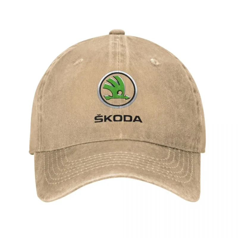 Skodas Car Logo Unisex Style Baseball Caps Motorcycle Famous Brand Distressed Denim Caps Hat Vintage Outdoor Soft Snapback Cap