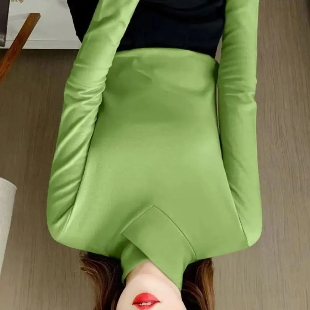 

Women Bottoming Tops Half High Collar Long Sleeve Slim Fit Soft Stretchy Pullover Tops Solid Color Shirt with Unique Neckline