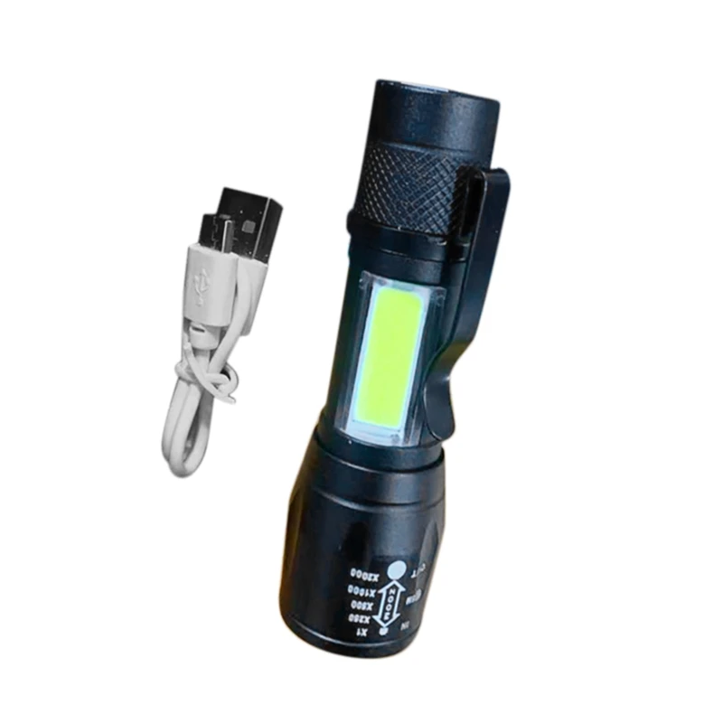 

LUDA LED FLASHLIGHT RECHARGEABLE WATERPROOF USB CHARGE Outdoor Camping And Mountaineering On Foot COB Strong Light