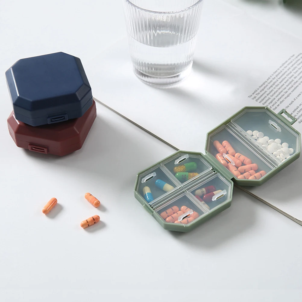 

3 шт., мини-коробка для таблеток с шестью отделениями, портативный медицинский ganizer, компактный, для путешествий, для дома, пыленепроницаемый, для ежедневного использования, еженедельно