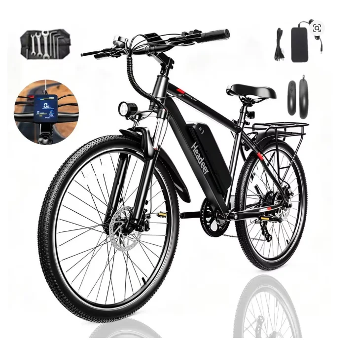 HEADEER BK1350 250W E-Bike mit 48V15AH Akku Doppelscheibenbremse 26-Zoll-Reifen City-Pendler-Elektrofahrrad