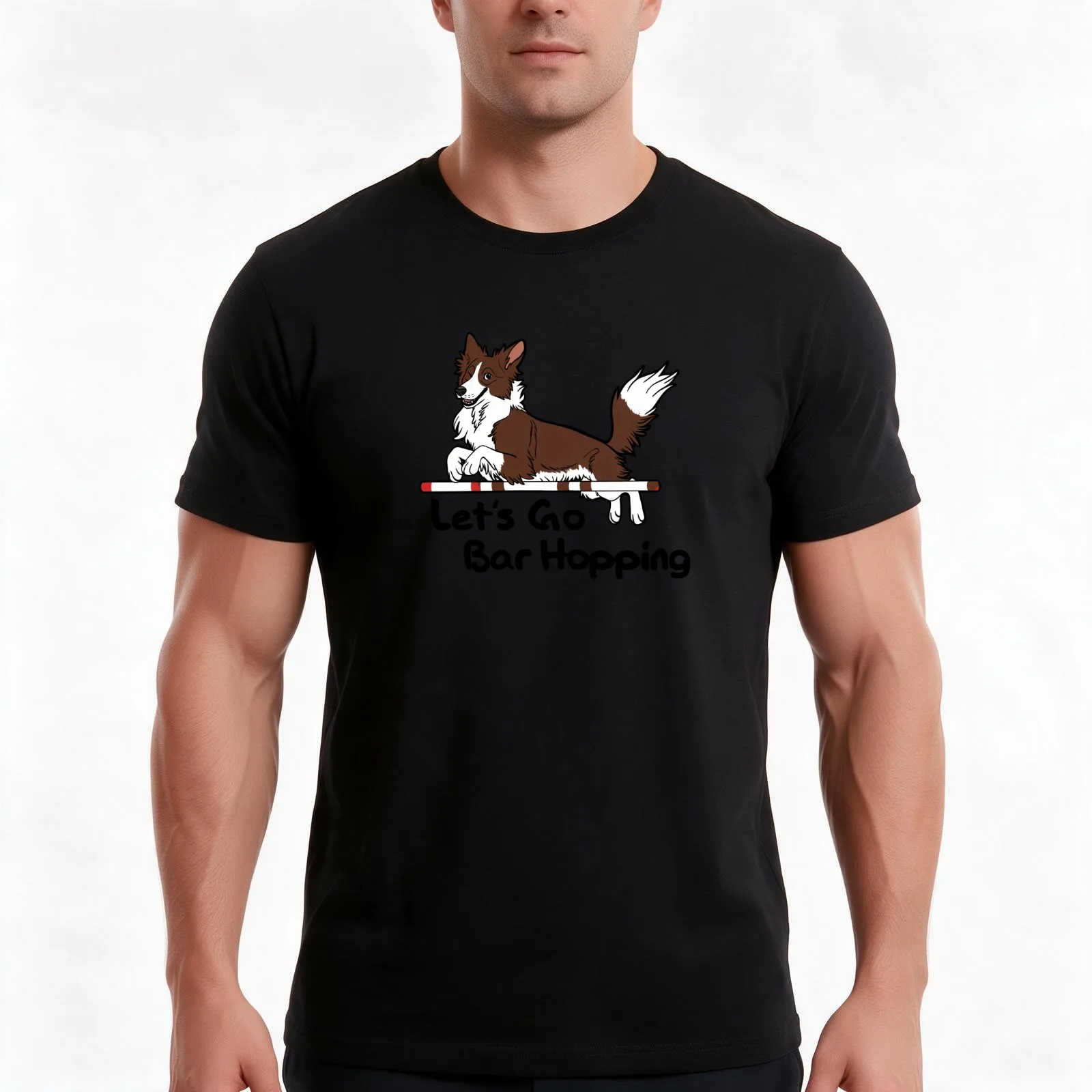 Let’s Go Bar Hopping (red and white) T-Shirt, Summer Casual Cotton Tee, Oversized Streetwear Tops, Vintage Graphic Print