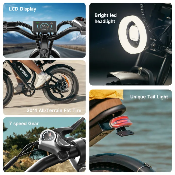 20'' Electric Bike 3000W Peak 48V ebike Adults Dual Motor 15.6Ah Mountain bike image 2
